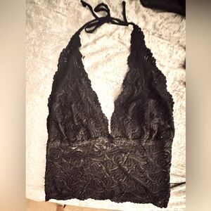 Bebe Black Lace Halter top. So sexy!